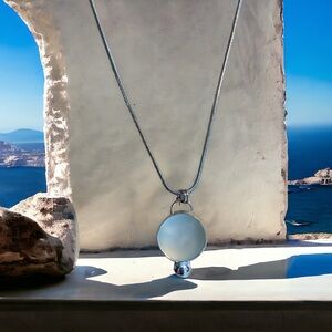 Sterling and sea glass pendant. NWT Artisan made
